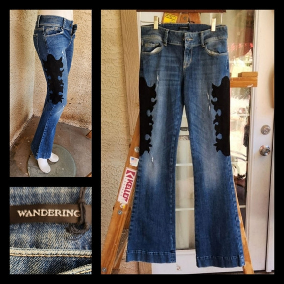 WANDERING BRAND JEANS BLUE‎ - Picture 1 of 9